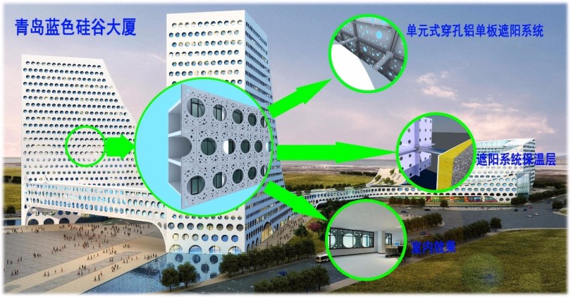 青島硅谷大廈鋁單板應(yīng)用示意